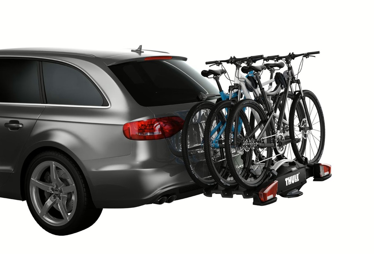 Cyklonosič Thule VeloCompact se třemi koly na autě